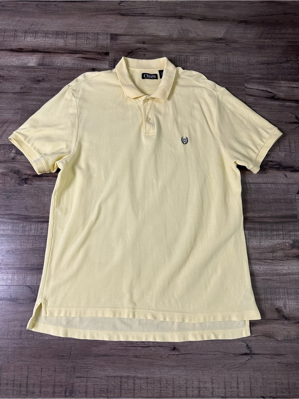 Chaps Butter Yellow Polo Shirt | Classic Preppy Golf Top Soft Cotton Summer XL
